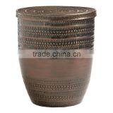Embossed Bronze Drum Table thumbnail-1