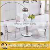 2017 Modern Function Adjustable Tempered White Glass Dining Table thumbnail-3