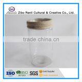 Clear Decotative Cylinder Glass Vase With Rope for Flower Arrangement thumbnail-2