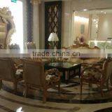 3-seats Wood Sofa in Gold Color for Star Project Usgae thumbnail-3