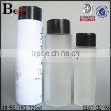 China Cosmetic 30ml 50ml 100ml White Glass Bottle Silk Screen Printing Bottle Glass With Black Cap for Lotion Toner thumbnail-3