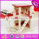 2017 New Products Funny Parking Toy Boys Wooden Toy Fire Station W04B030 thumbnail-3