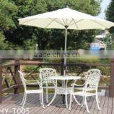 White Stainless Steel Garden Table and Chairs thumbnail-1