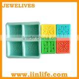 4 Cavities 3d Rectangle Silicon Molds for Soap Making thumbnail-1
