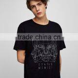 100% Cotton Fashion Design Custom Printing Shirts Mens Black T-shirt thumbnail-1