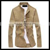 Online Shopping in Dubai New Products Stylsih Man T/C Stand Collar Shirt thumbnail-1