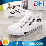 Lady's Lace-up Canvas Shoes With Zipper and Lips Decoration