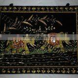 Antique Elephant Design Wall Hanging Tapestry, Patchwork Embroidered Wall Hanging thumbnail-2