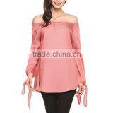 Zm35718a Women Clothing 2017 Latest Long Sleeve Tops Shirt thumbnail-2