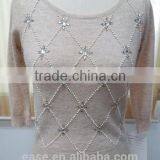 Women Heavy Multi-color Striped Cardigan Sweater Coat With Embroidery thumbnail-1