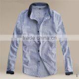 100% Cotton Button Down Collar Plaid Long Sleeve Men Famous Brand Shirt thumbnail-1