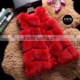 CN-R-13 China Supplier Womens Luxury Long Red Fox Gilet Real Silver Fox Fur Vests thumbnail-4