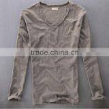 China WholesaleLong Sleeve White100% Cotton Blank T Shirt For Men thumbnail-5