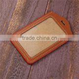 Top Quality Brown Business Leather Vertical ID Card Holder