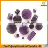 Amethyst Concaved Convex Flat Natural Stone Plugs thumbnail-1