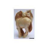Mammoth Netsuke - Two Horses thumbnail-1