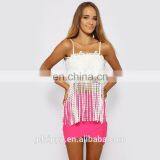 New Fashion Design Tops Women White Tops in Tassel thumbnail-3