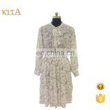 2016 Women Long Sleeve Geometry Print Shirt Dress With Tie thumbnail-1