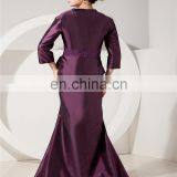 Real Sample Dark Purple Spaghetti Strap Sleeveless Evening Gowns Floor Length Mother Of The Bride Dress With Jacket thumbnail-4