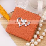 PROMOTIONAL SQUARE HEART WOMEN ORANGE COSMETIC MIRROR