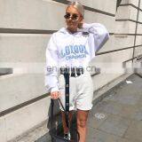 Women's Letter Printing Long Sleeve Hooded OEM Wholesale Autumn Explosion Style Slim Short Navel Sweatshirt Crop Hoodies thumbnail-7