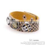 Hot Sale Real Genuine Leather Bracelet With Snap Button Bracelet thumbnail-1