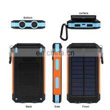 Solar power bank 8000mah light solar power charger LED Screen Display recharge battery power charger