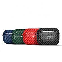 Full Carbon Fiber Earphone Protective Case for Apple Shockproof Cover Case for Airpod Pro Case With Keychain for Airpods 3 2 1