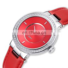 Wholesale Designers Branded Red Simple Wrist Watches OEM Fashion Bling Women Luxury Watch