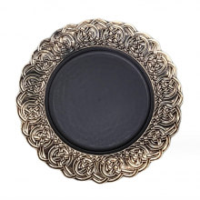 Wholesale Wedding Party Table Decor Antique Silver Colored Round Reusable 13 Inches Plastic Charger Plates thumbnail-5