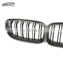 E90 Lci Replacement Grills Carbon Fiber Front Bumper Kidney Grille For BMW 3 Series E90 2009-2012 thumbnail-3