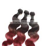 Factory Fashion High Quality Body Wave Virgin Colored Two Color Hair Weave,two Tone Ombre Colored Hair Weave thumbnail-3