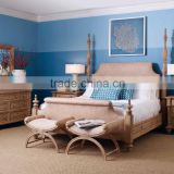 American country style solid wood king size bedroom furniture set