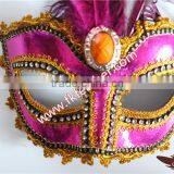 Rose Red Cock Feather Halloween Mask Party Supplies thumbnail-4
