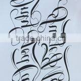 High Quality Letter Gold Flash Metallic Metal Custom Water Transfer Temporary Tattoo Stickers Body Art thumbnail-6