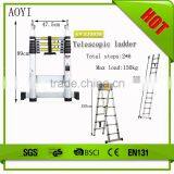 2015 New 3.8m Twin Safety Telescopic Aluminium Ladder AY-ZJ3038 thumbnail-1