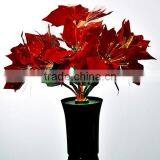 2016 New Design LED Fiber Optic Red Christmas/Festive Star Flower Decoration Light thumbnail-2