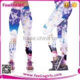 High Waist Printed Leggings Tight Yoga Pants thumbnail-3