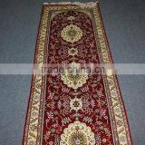 Persian Design Red Runner Made in China, Handmade Silk Carpet Factory in Guangzhou China thumbnail-5