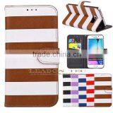Hot New Products for 2015, Fancy Color Strip Wallet Leather Case for Samsung Galaxy s6 Edge, thumbnail-2