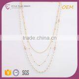 N74427I01 STYLE PLUS Layered Chain Pearl Necklace Jewelry Bohemian Pearl Necklace for Women thumbnail-1