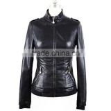 Hot Selling Lady Fashion Washed PU Jacket Leather Jacket From Factory