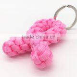 Wholesale Pink Ribbon Awareness Cancer Paracord Keyring Paracord 550 Ribbon Paracord Keychain