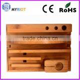 100% Bamboo Wood Multi-device Charging Station Phone Stand thumbnail-2