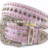 Pink Rhinestone Belts Sale in Western Stores Online thumbnail-2