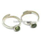 Outstanding !! Green CZ 925 Sterling Silver Toe Ring, Indian Fashion Silver Jewelry, Beautiful Silver Jewelry thumbnail-2
