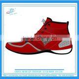 red latest design boxing shoe , Customized wresting shoe leather upper, OEM factory boxing shoe