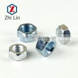 grade4.8 hex nuts with white zinc or blue and white zinc plated
