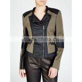 Lady's Fashion Style Faux Leather Fringe Jacket, Black thumbnail-2