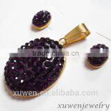 Amethyst Stainless Steel Rose Gold Plated Jewelry Manufacturers China